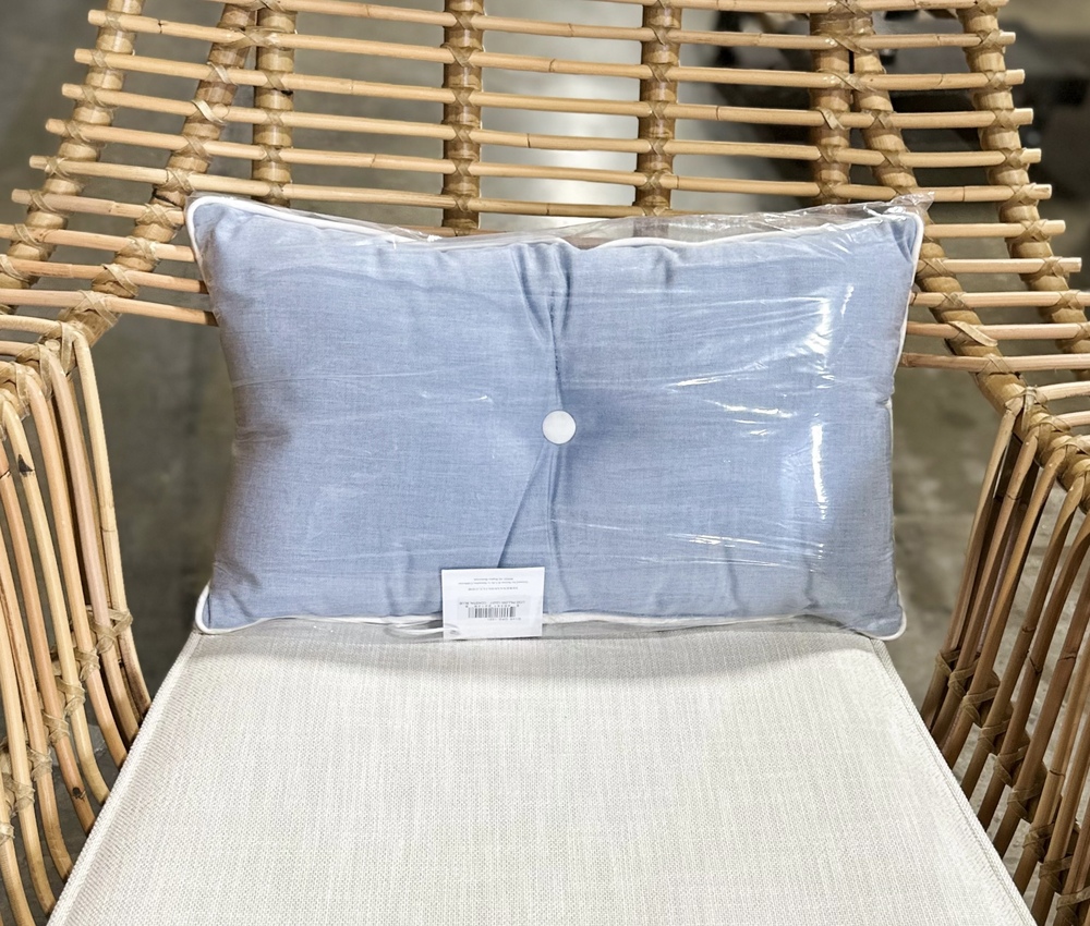 NEW Serena & Lily Sunbrella Lido Outdoor Pillow (12x21)-Coastal Blue